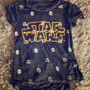 Star Wars Gold And Grey cotton shirt small